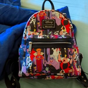Loungefly Disney Villains Backpack - Black, Red, Purple